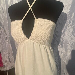 No Boundaries M White Halter Dress